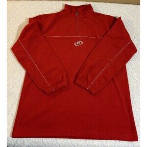 VTG 90s Russell Athletic Embroidered Logo Red fleece 1/4 Zip Size XL 18-20